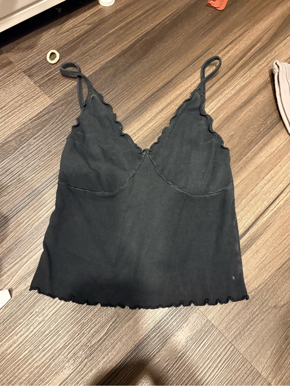 PacSun Black Scallop Edge Spaghetti Strap Camisole